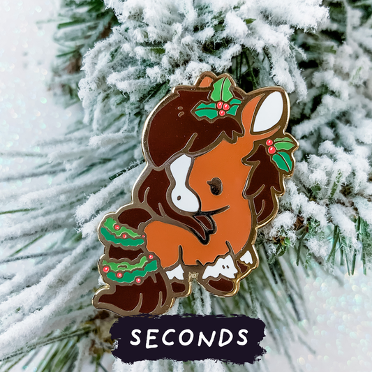 [SECONDS BIN] [FLORANIMALS] Holly Horse (Brown) Enamel Pin
