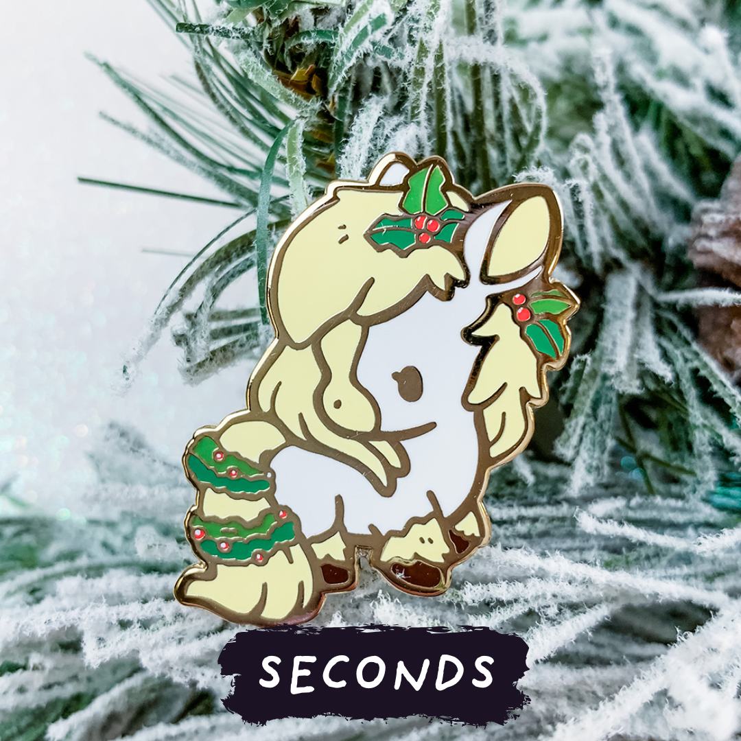 [SECONDS BIN] [FLORANIMALS] Holly Horse (White) Enamel Pin