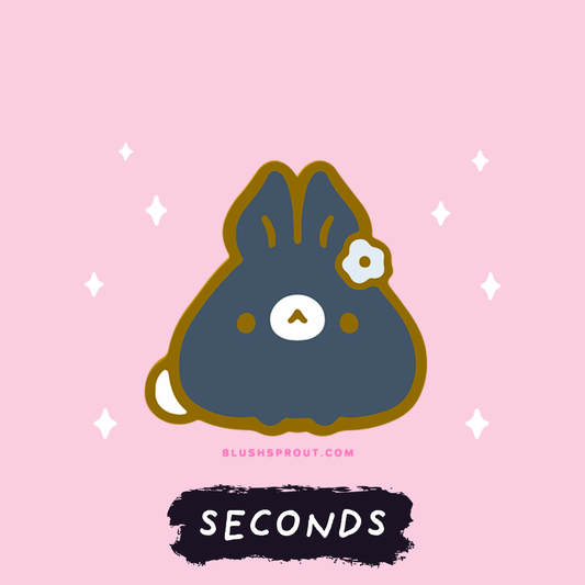 [SECONDS BIN] [FLORANIMALS] Baby's Breath Bunny (Black) Mini Enamel Pin