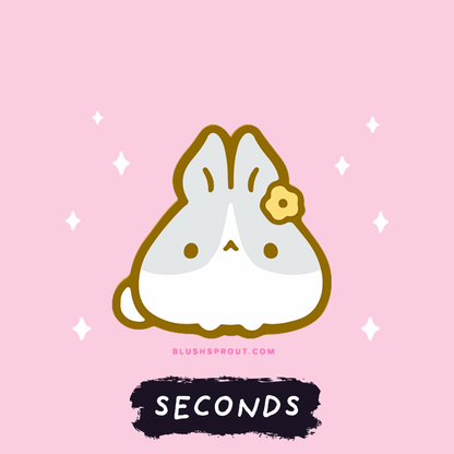 [SECONDS BIN] [FLORANIMALS] Baby's Breath Bunny (Gray Dutch) Mini Enamel Pin