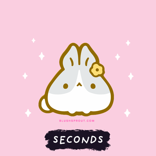 [SECONDS BIN] [FLORANIMALS] Baby's Breath Bunny (Gray Dutch) Mini Enamel Pin