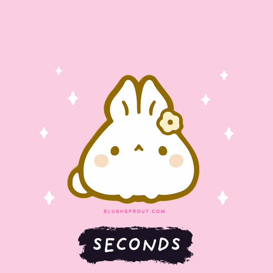 [SECONDS BIN] [FLORANIMALS] Baby's Breath Bunny (White) Mini Enamel Pin