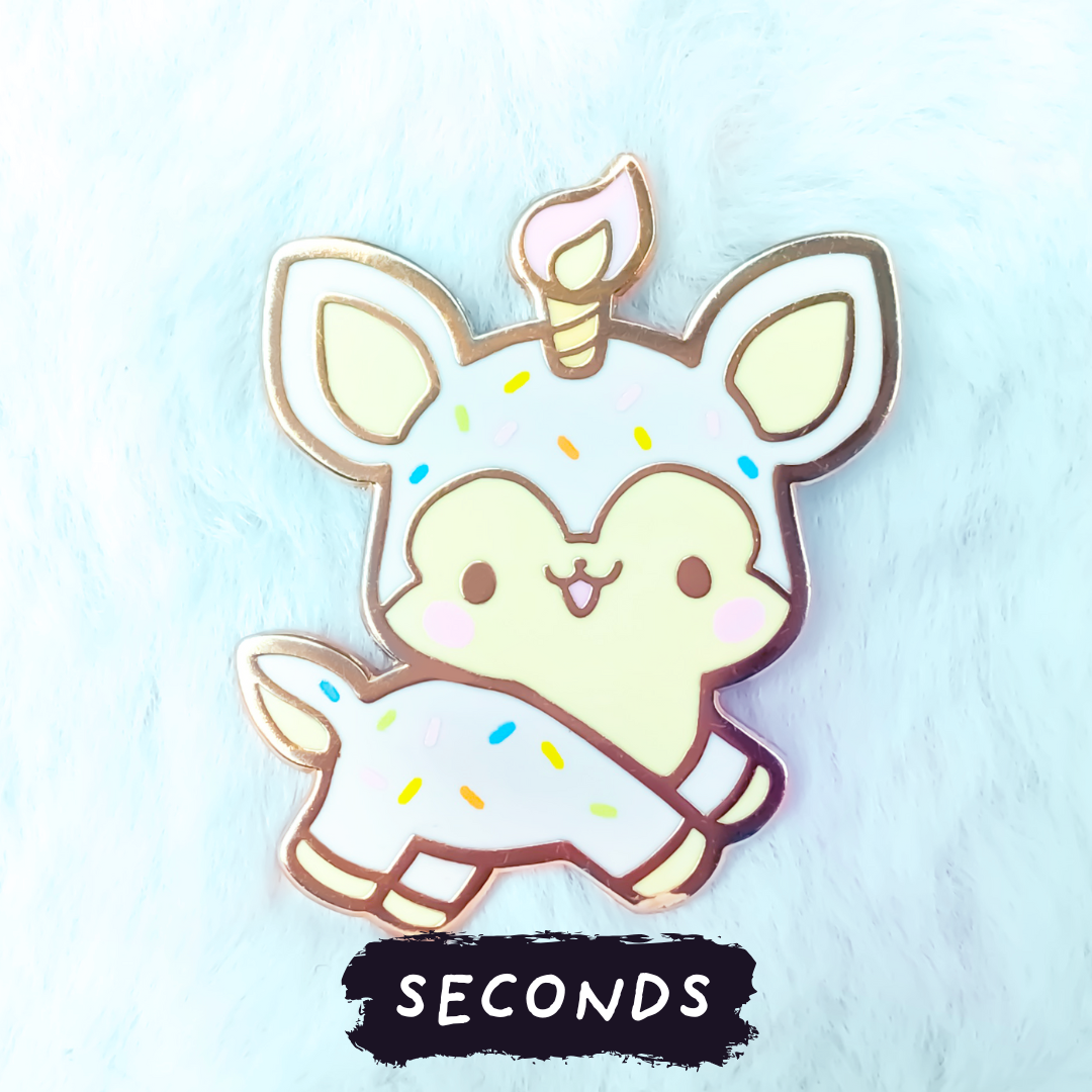 [SECONDS BIN] [ORIGINAL] Rainbow Food Animals: Fawnfetti Enamel Pin