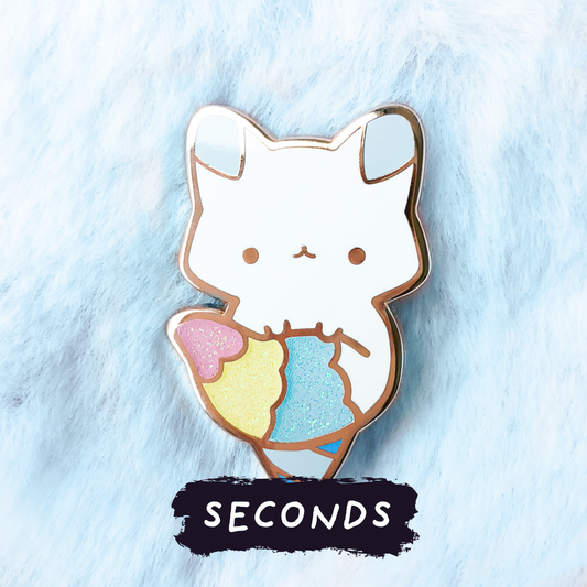 [SECONDS BIN] [ORIGINAL] Rainbow Food Animals: Snowcone Fox Enamel Pin