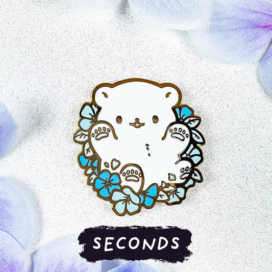 [SECONDS BIN] [FLORANIMALS] Periwinkle Polar Bear (Blue) Enamel Pin