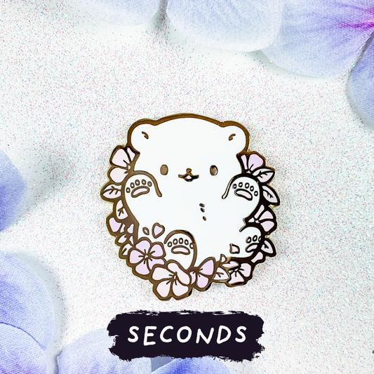 [SECONDS BIN] [FLORANIMALS] Periwinkle Polar Bear (Pink) Enamel Pin