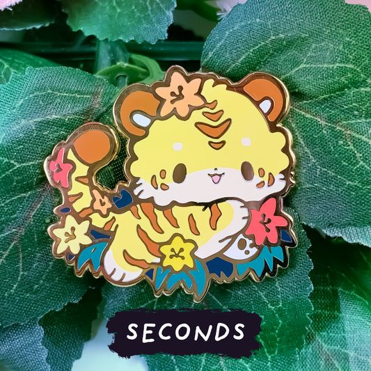 [SECONDS BIN] [FLORANIMALS] Tigerlily Tiger (Yellow) Enamel Pin