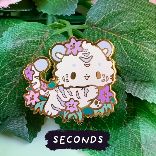 [SECONDS BIN] [FLORANIMALS] Tigerlily Tiger (Purple/White) Enamel Pin