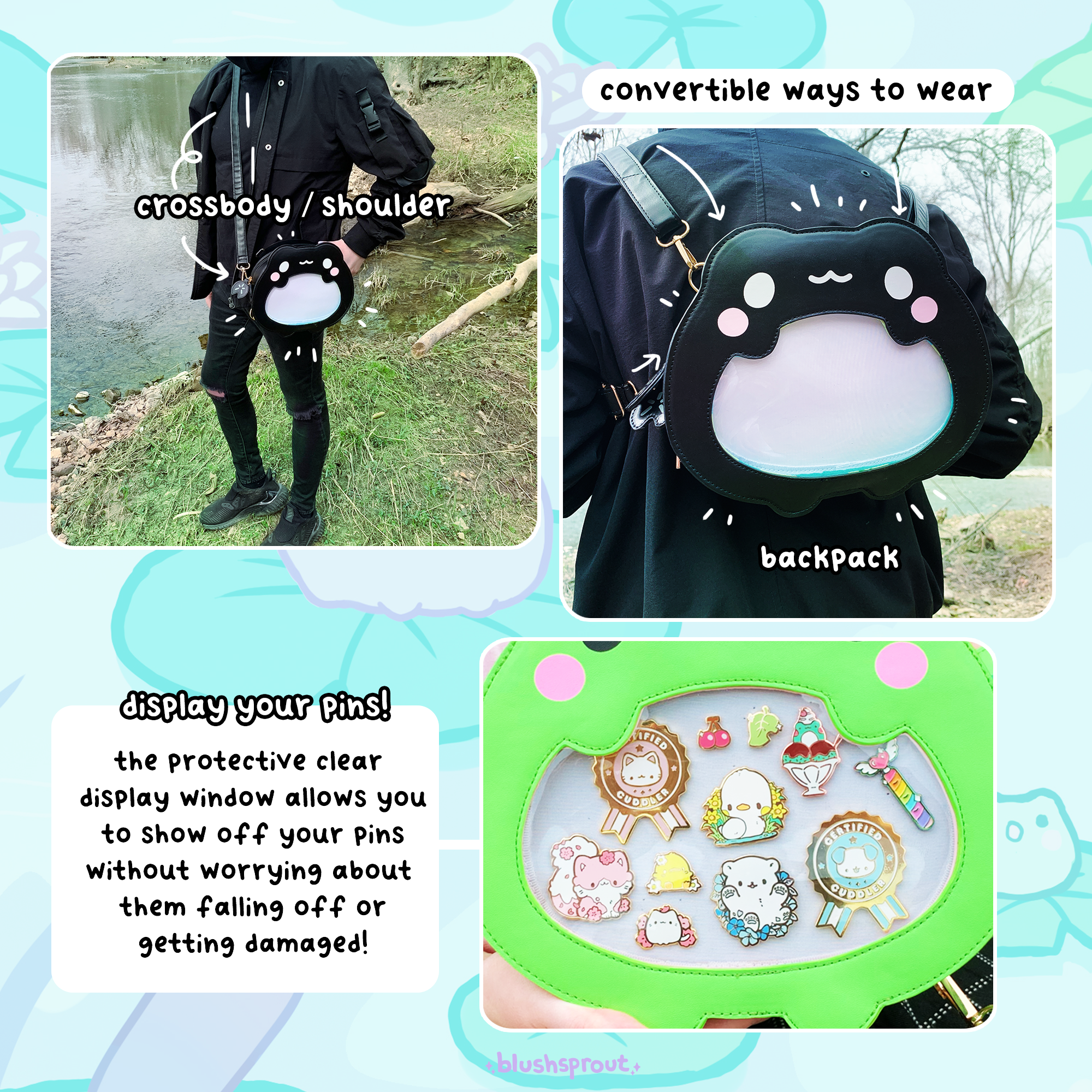 ☆ Froggie Ita Bag + Enamel Pins! ☆ by Blushsprout — Kickstarter