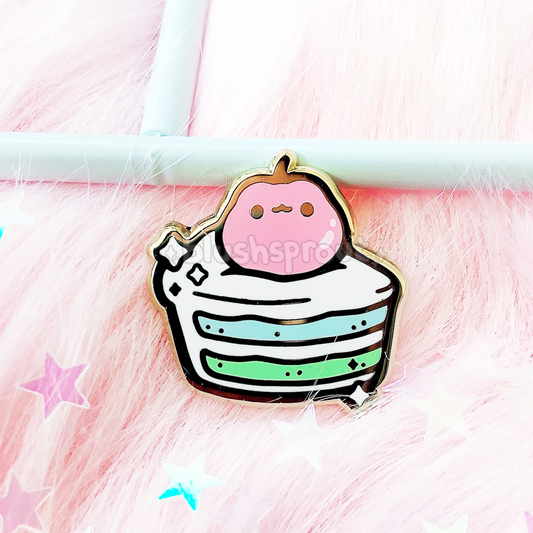 Froggie Cake Slice Mini Enamel Pin