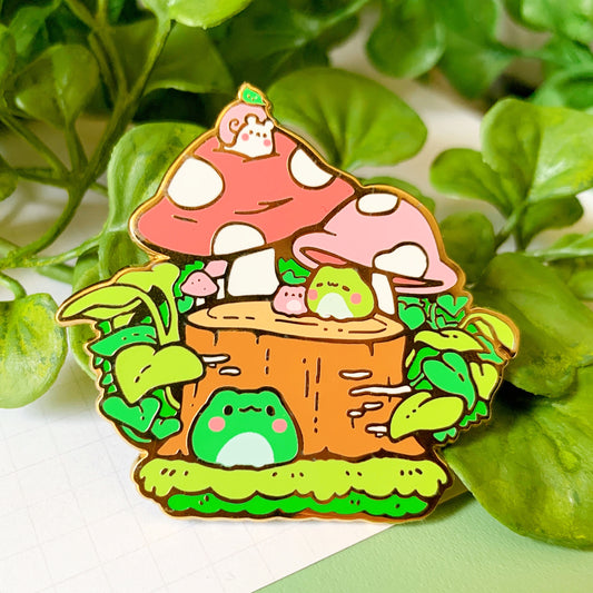 Froggie Mushroom Forest Pin