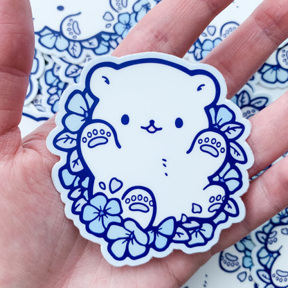 Periwinkle Polar Bear Vinyl Sticker