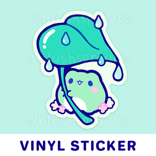 Froggie Leaf Umbrella Vinyl Sticker