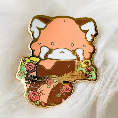 Rose Red Panda Pin (Orange)