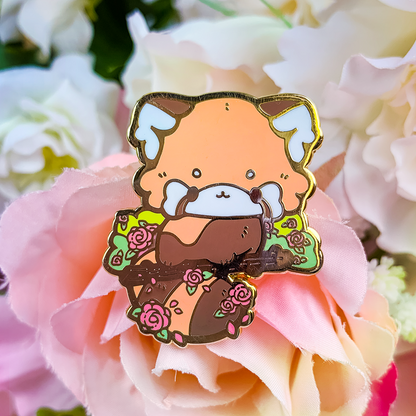 Rose Red Panda Pin (Orange)