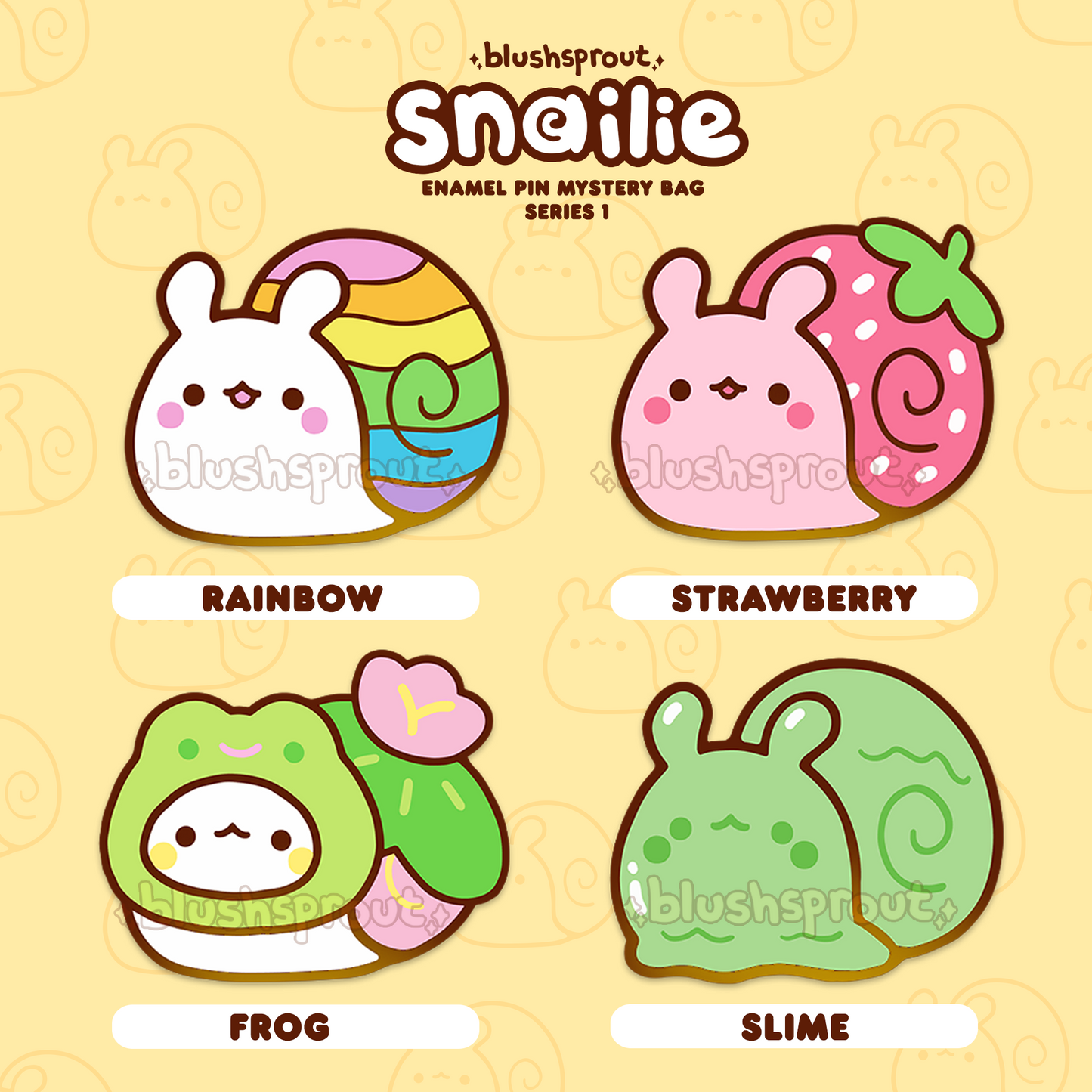 Snailie: Series 1 Enamel Pin Mystery Bags