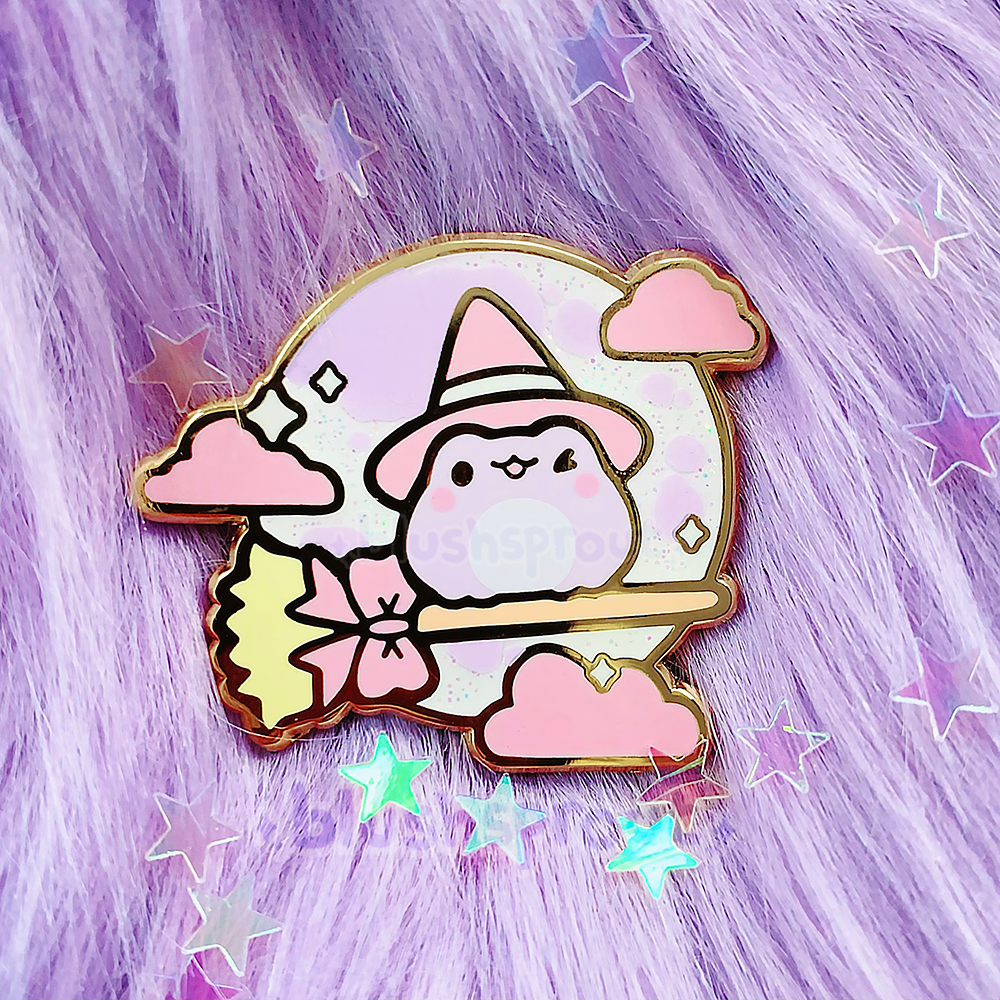 Froggie Pastel Witch Enamel Pin