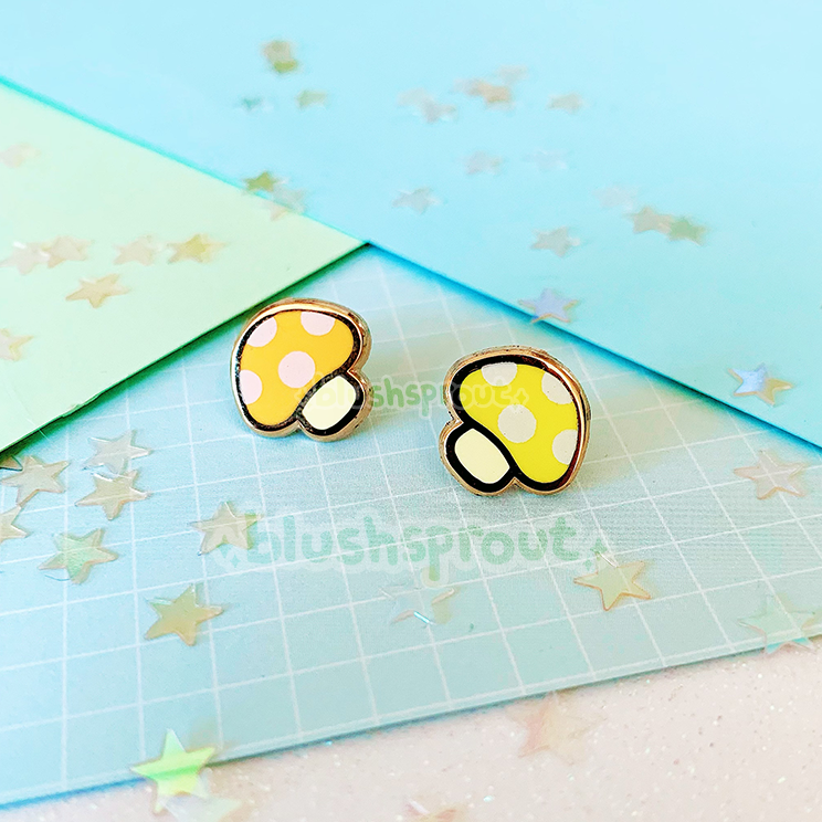 Pond Pals: Mushrooms (Yellow & Orange) Mini Enamel Pins (Set of 2)