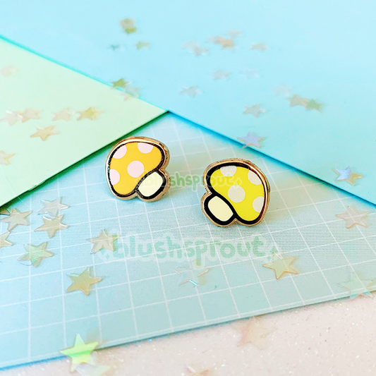 Pond Pals: Mushrooms (Yellow & Orange) Mini Enamel Pins (Set of 2)