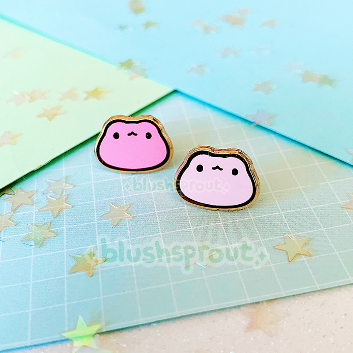 Pink Frog Mini Enamel Pins (Set of 2)